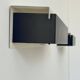 Pair of vintage wall sconces, painted black and white metal, Sweden 1970.