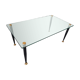 Glass and black metal coffee table