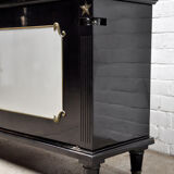 Art Deco Black Lacquer and Bronze Cabinet in the style of André Arbus, France, 1930s