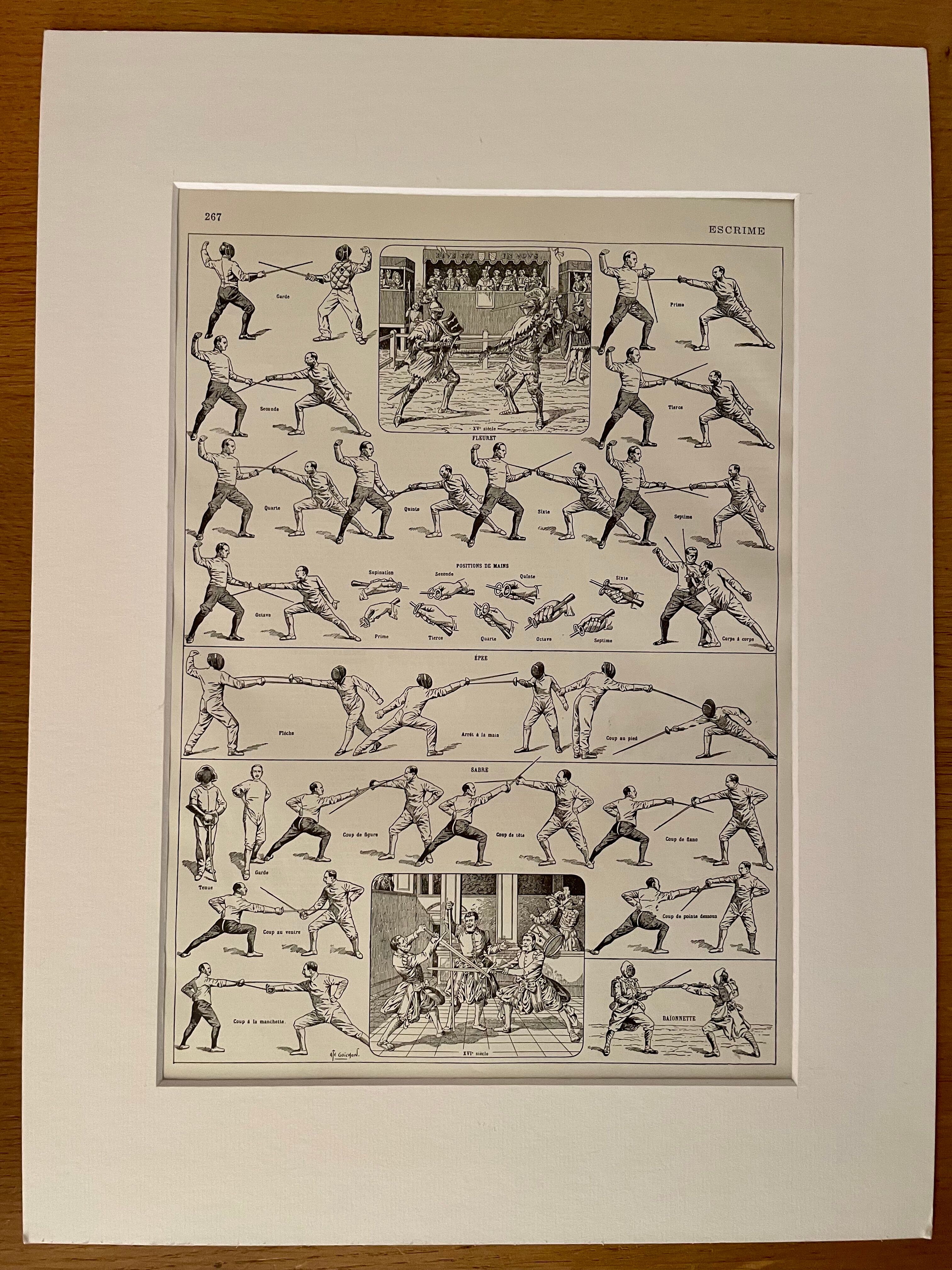 Fencing lithograph, 1930