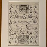 Lithographie sur l'escrime, 1930