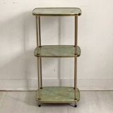 Vintage 50's brass and melamine marble imitation side table