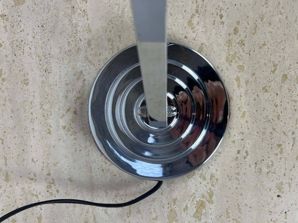 Modernist Art Deco desk lamp, chrome metal, 1930s/40s