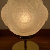 Vintage art deco glass globe table lamp