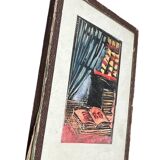 Miniature drawing under glass