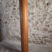 Large French folding screen in pine, room divider, 1950s, attributed to Baumann.