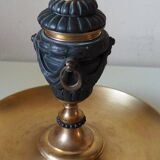 French antique crystal bronze and brass cornet soliflore vase from the early 1920s.