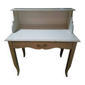 Bureau bois laqué blanc.