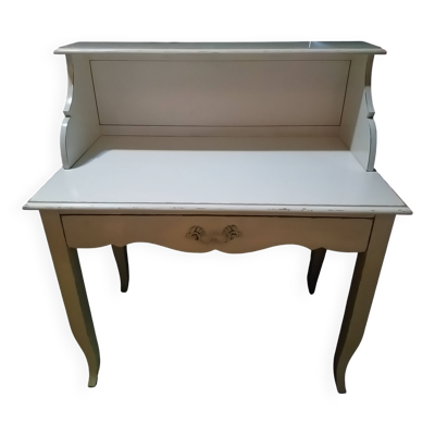 Bureau bois laqué blanc.