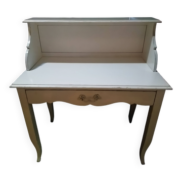 Bureau bois laqué blanc.