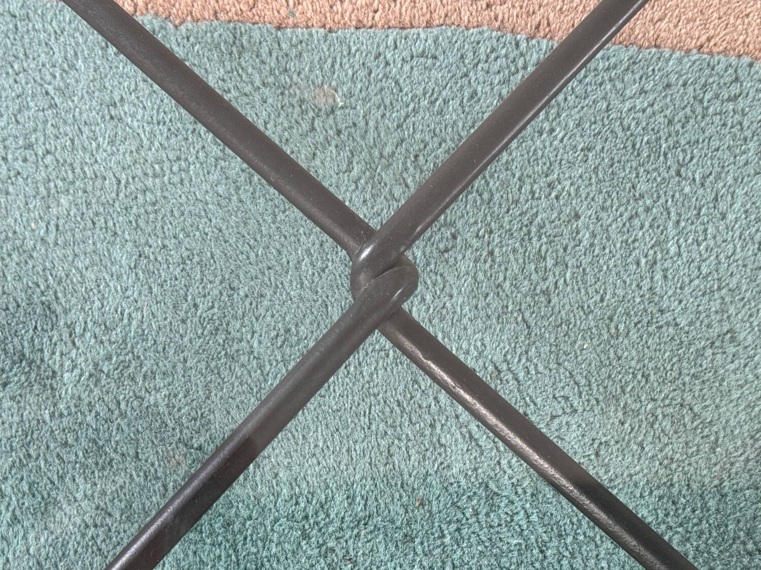 Large wrought iron and glass coffee table by Jacques Ducru