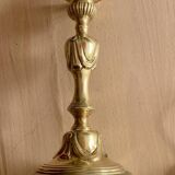 Bronze Lamp Base with Draped Decor Louis XVI Style