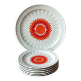 Service dessert, 6 assiettes et plat porcelaine vintage Allemagne