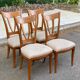 4 solid wood and fabric dining room chairs