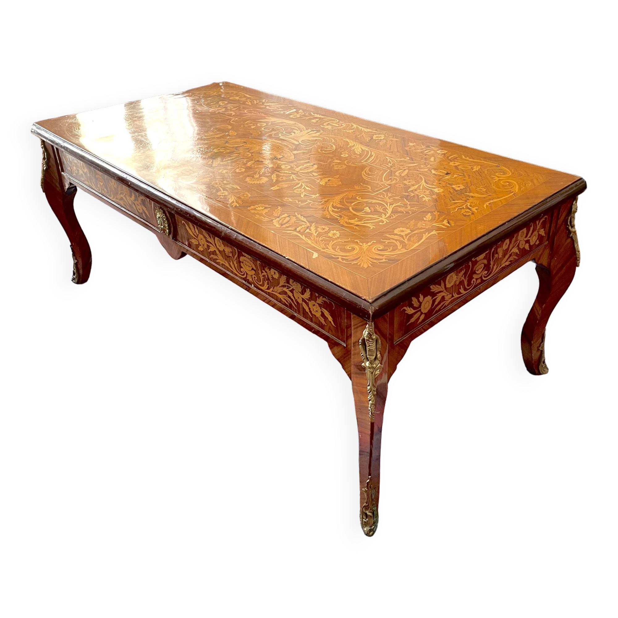 Antique marquetry coffee table