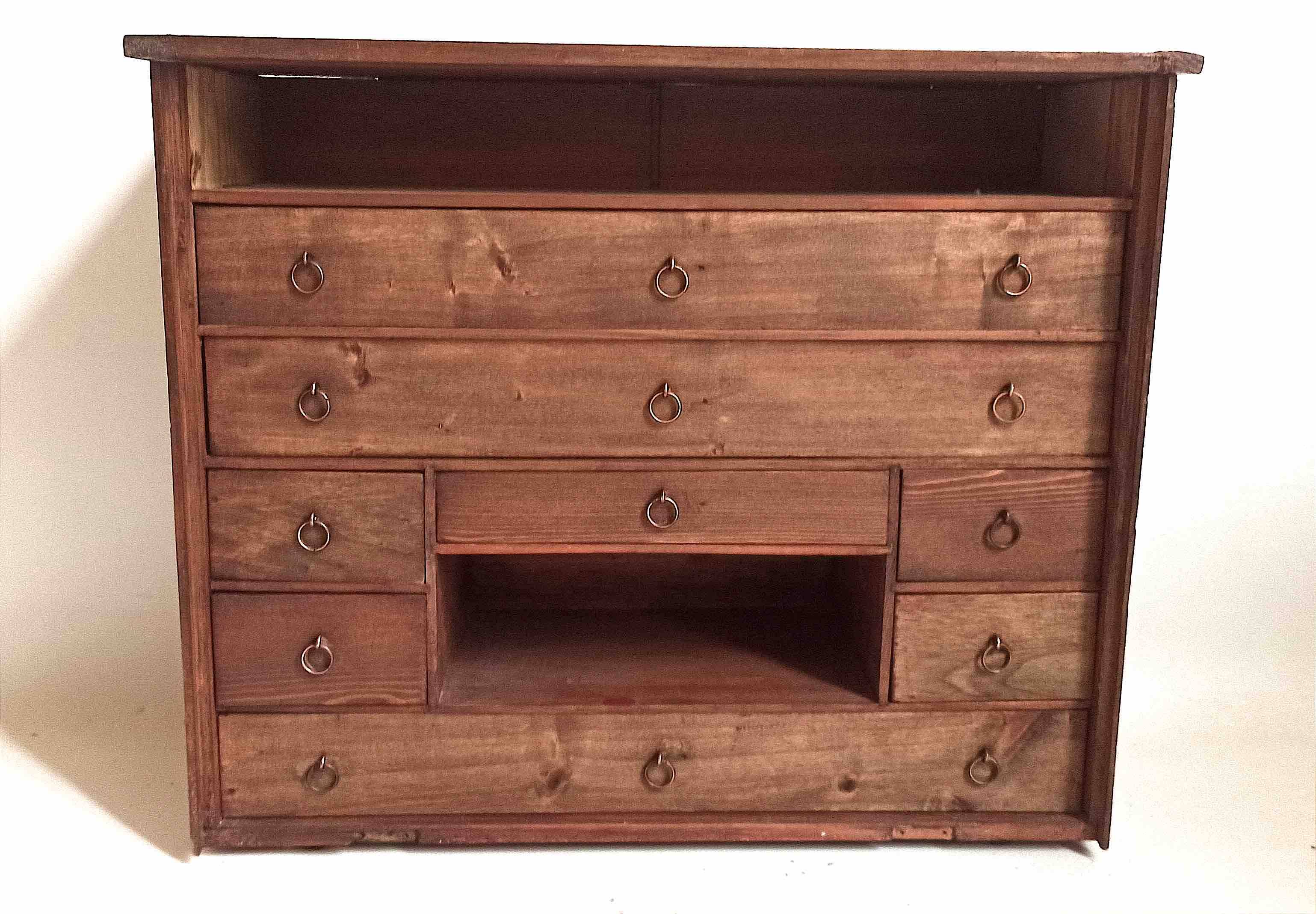 Small piece of professional furniture (watchmaker) 1930s Width 49.5 cm Height 41.5 cm