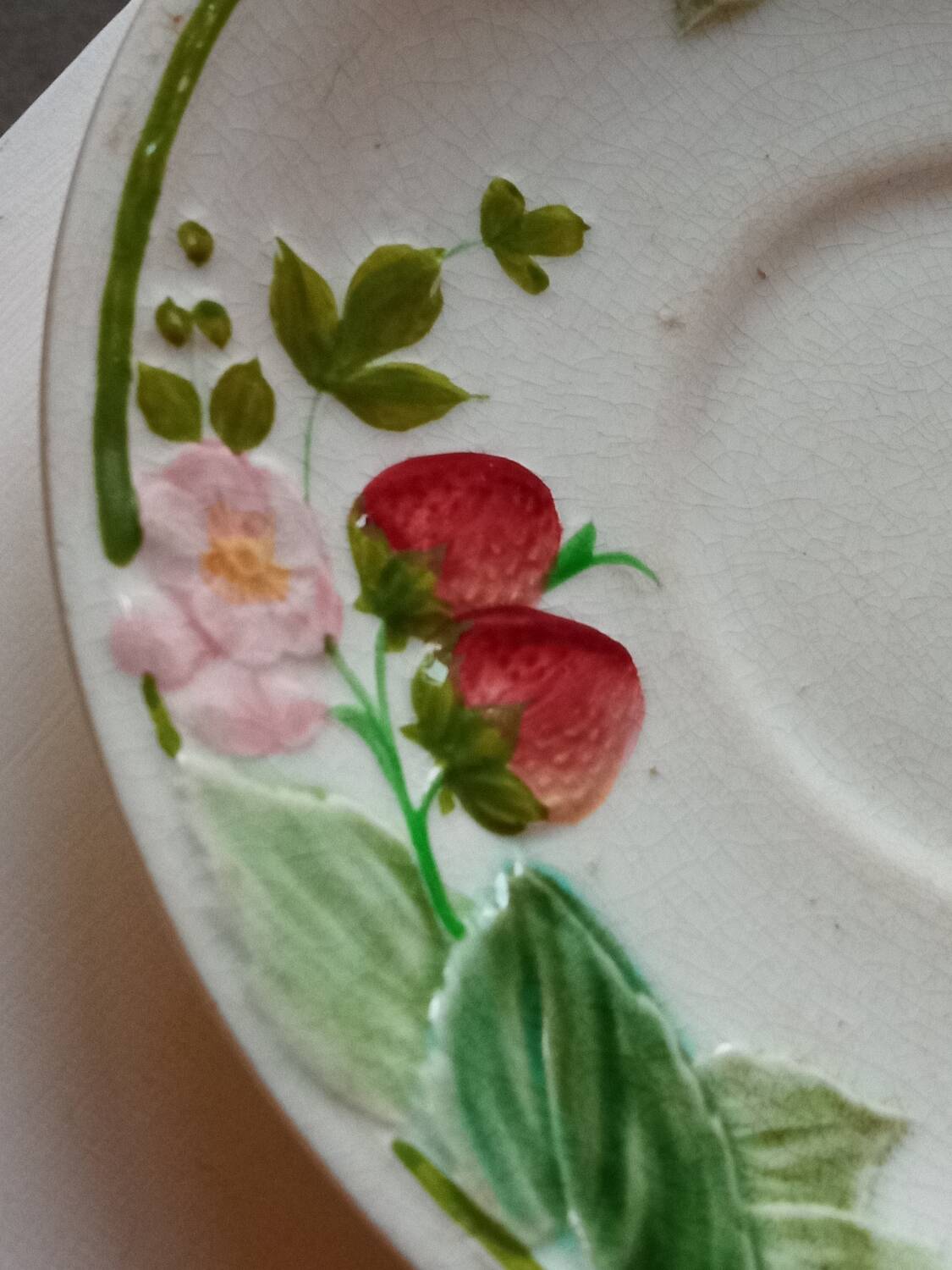 Two earthenware plates, H B, Choisy le roi