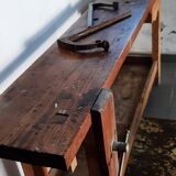 Old workbench large solid wood to restore