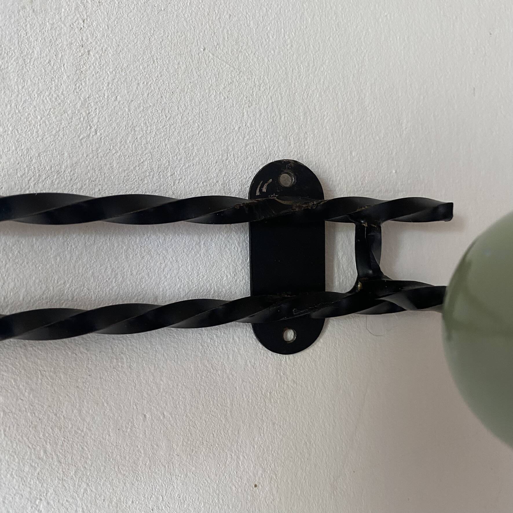 Vintage wooden coat rack balls
