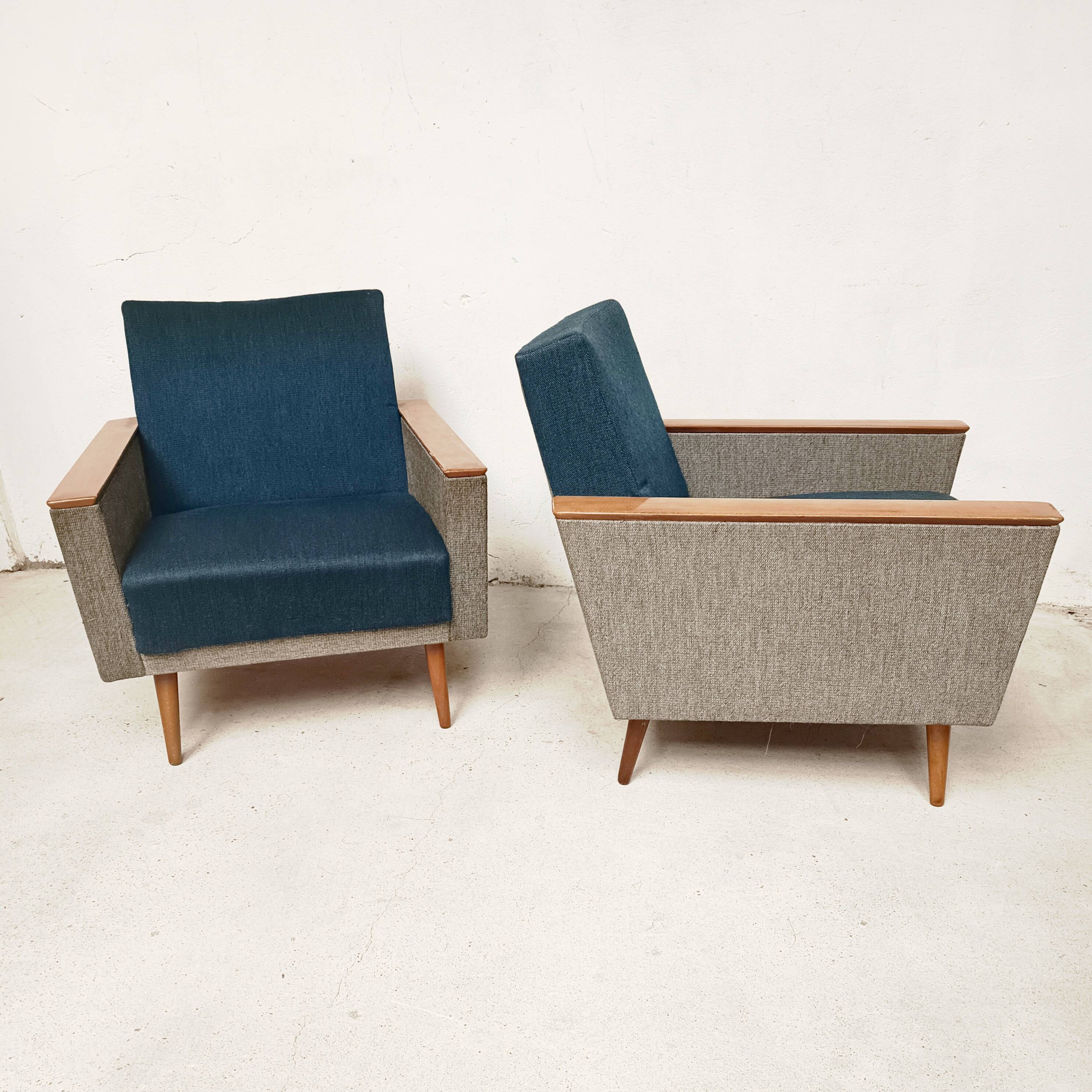 Pair of two-tone armchairs, 1960