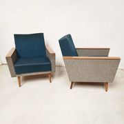 Paire de fauteuils bicolores, 1960