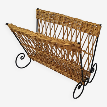 Rattan magazine holder