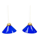 Deux lampes en verre