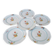 Ensemble de 6 assiettes à dessert à motif de bouquet de fleurs 20.5cm