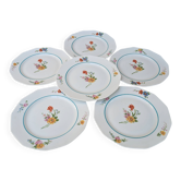 Set of 6 dessert plates with a floral bouquet pattern, 20.5cm.