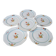 Ensemble de 6 assiettes à dessert à motif de bouquet de fleurs 20.5cm