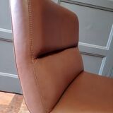 Designer leather and chrome chair 1970