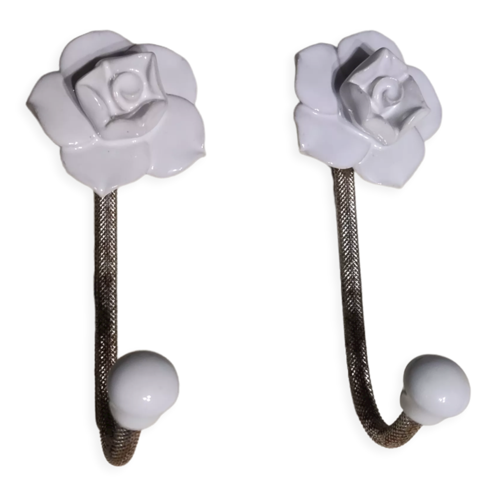Pair of porcelain hooks