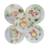 5 small plates slurry Salins Les Bains, fruit pattern