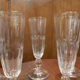 5 crystal Champagne flutes XIX th