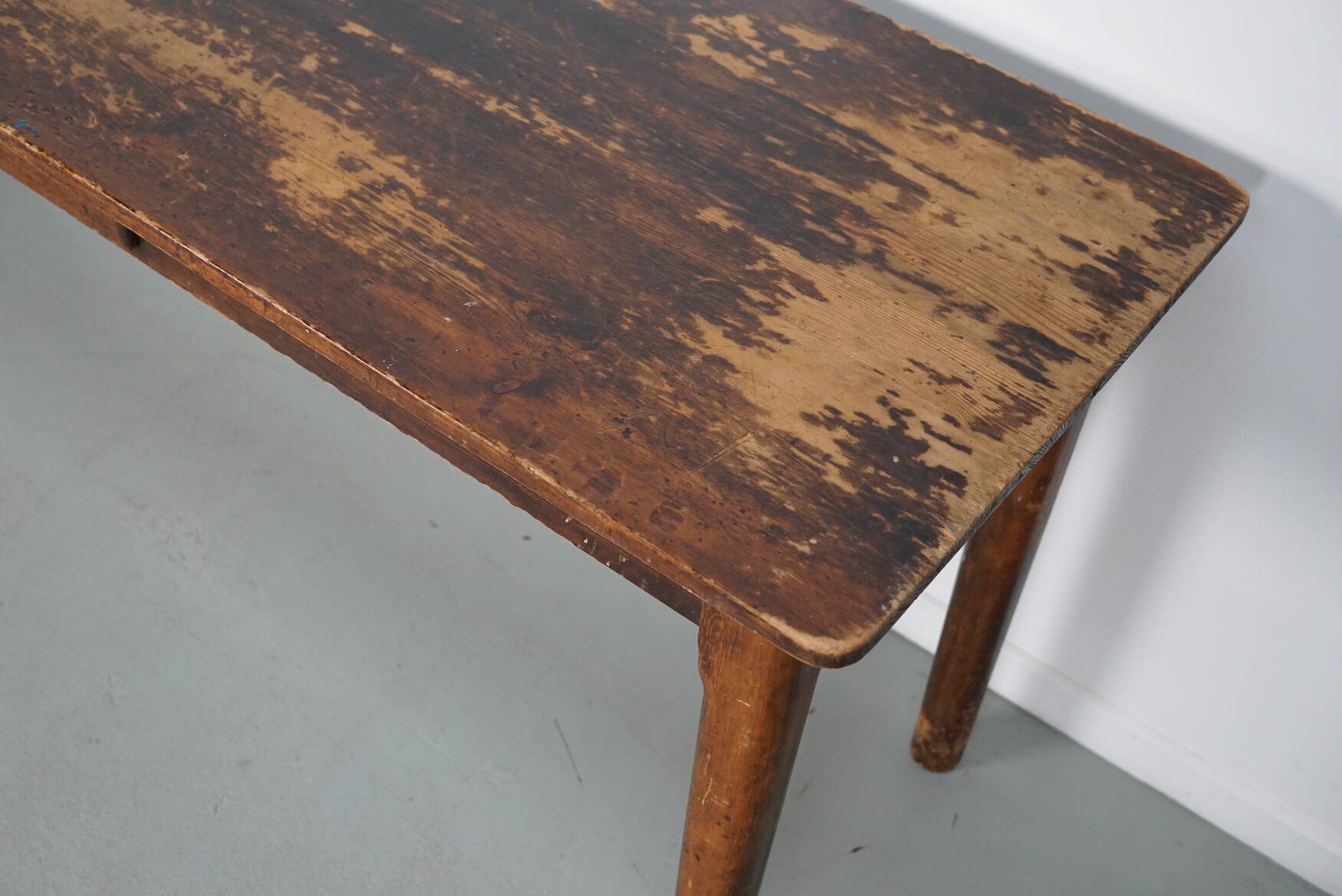 Vintage French Rustic Farmhouse Pine Side Table or Desk, 1950s