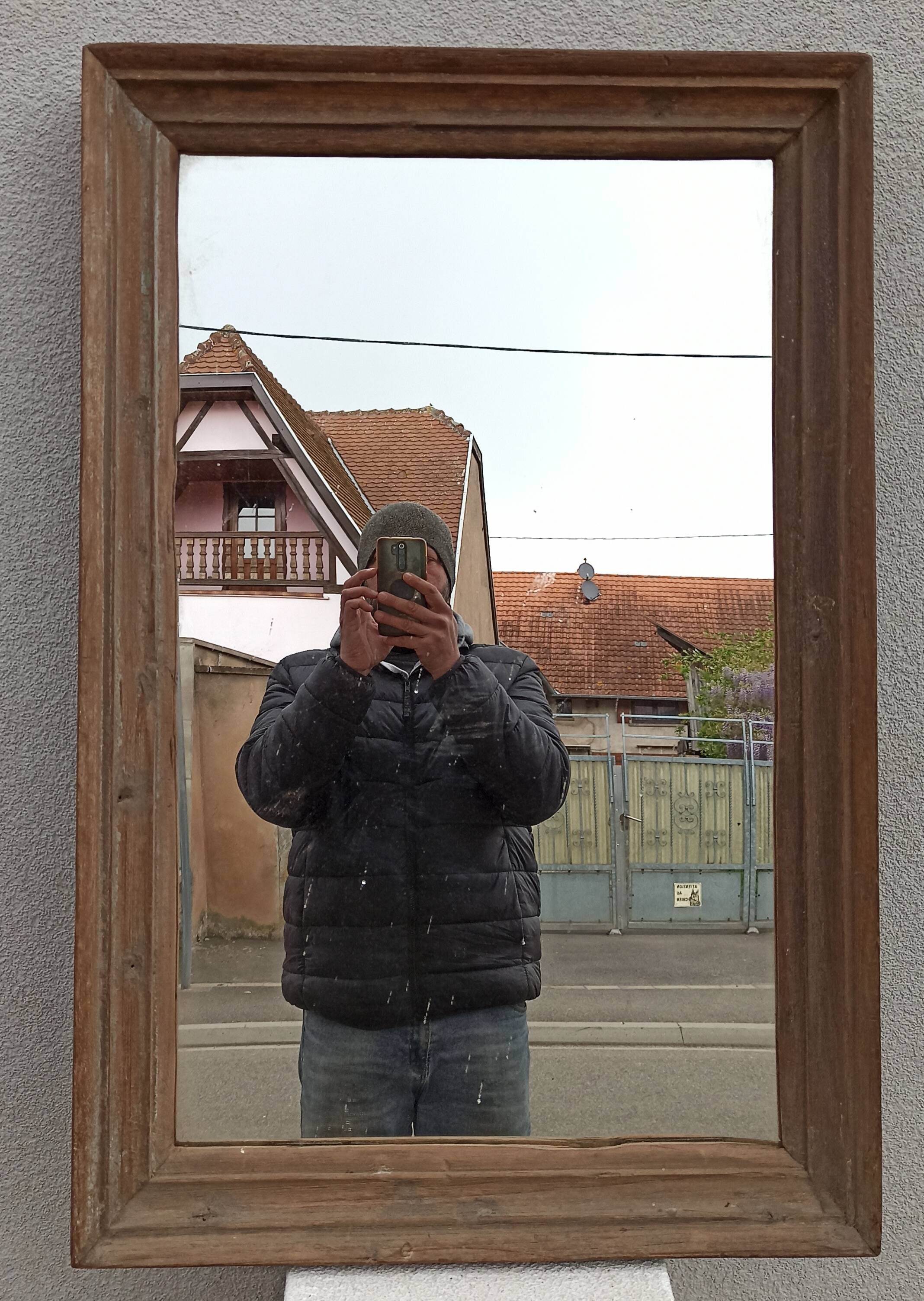 Antique wooden mirror
