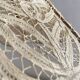 Antique hanging lampshade in rattan and openwork embroidered fabric
