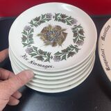 Gien earthenware cheese service 7 pieces including 6 plates + tray