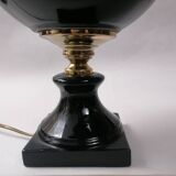 Ball lamp base, 70s design, black and gold.