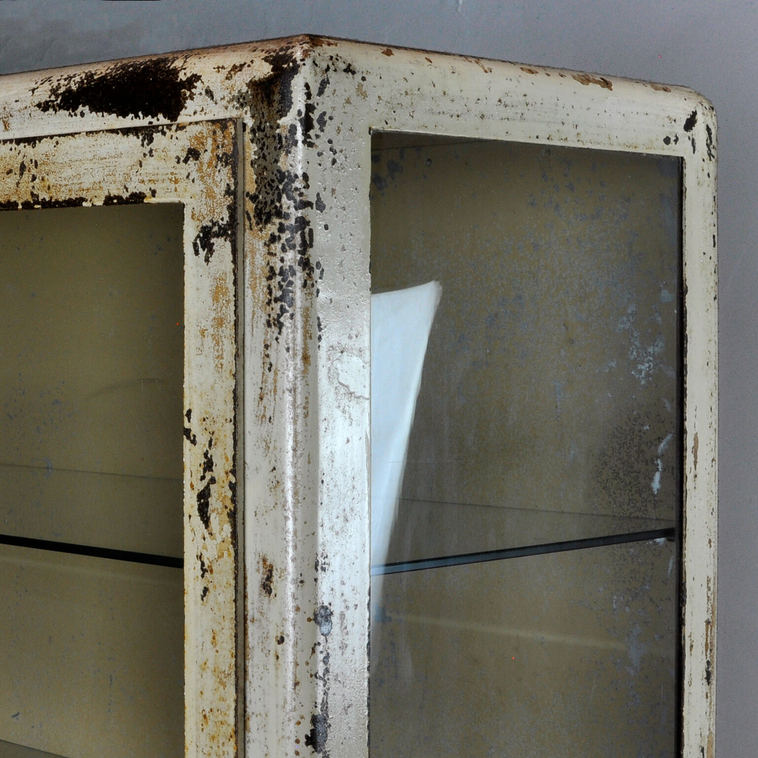 Vintage Steel And Glass Medical Cabinet, 1930's