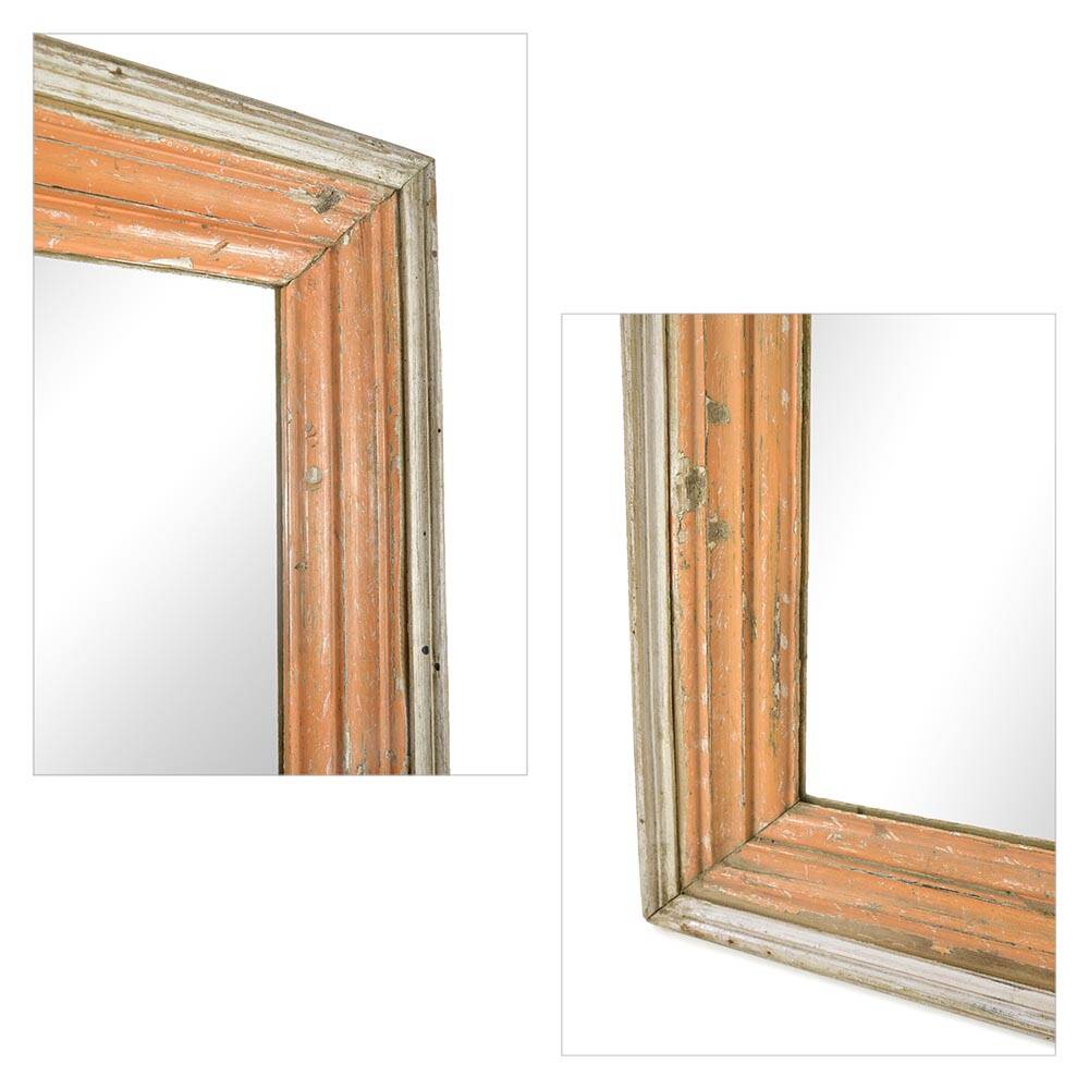 Large mirror in patinated solid wood (186 x 65 x 6cm)