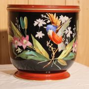 Paris porcelain jardinière decorated with birds and flowers, 19th century
