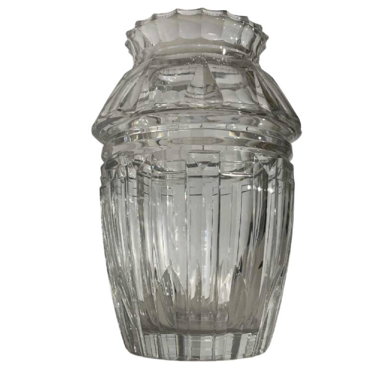 Joseph Simon Art Deco vase in clear cut crystal, ca 1925
