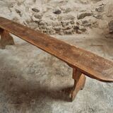 Antique French Pine Wood Bench – 1920s