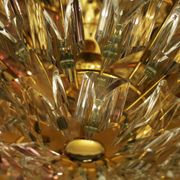 Stilkronen gold-plated brass and crystal glass chandelier, Italy 1970s