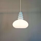 Space Age pendant light in blue opaline, Peill & Putzler, 1970