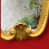 Gold leaf wall mirror in resin – Baroque style – H68 cm