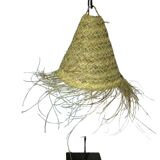 Wicker Lampshade - Flat Raffia Lampshade, Straw Hanging Lamp
