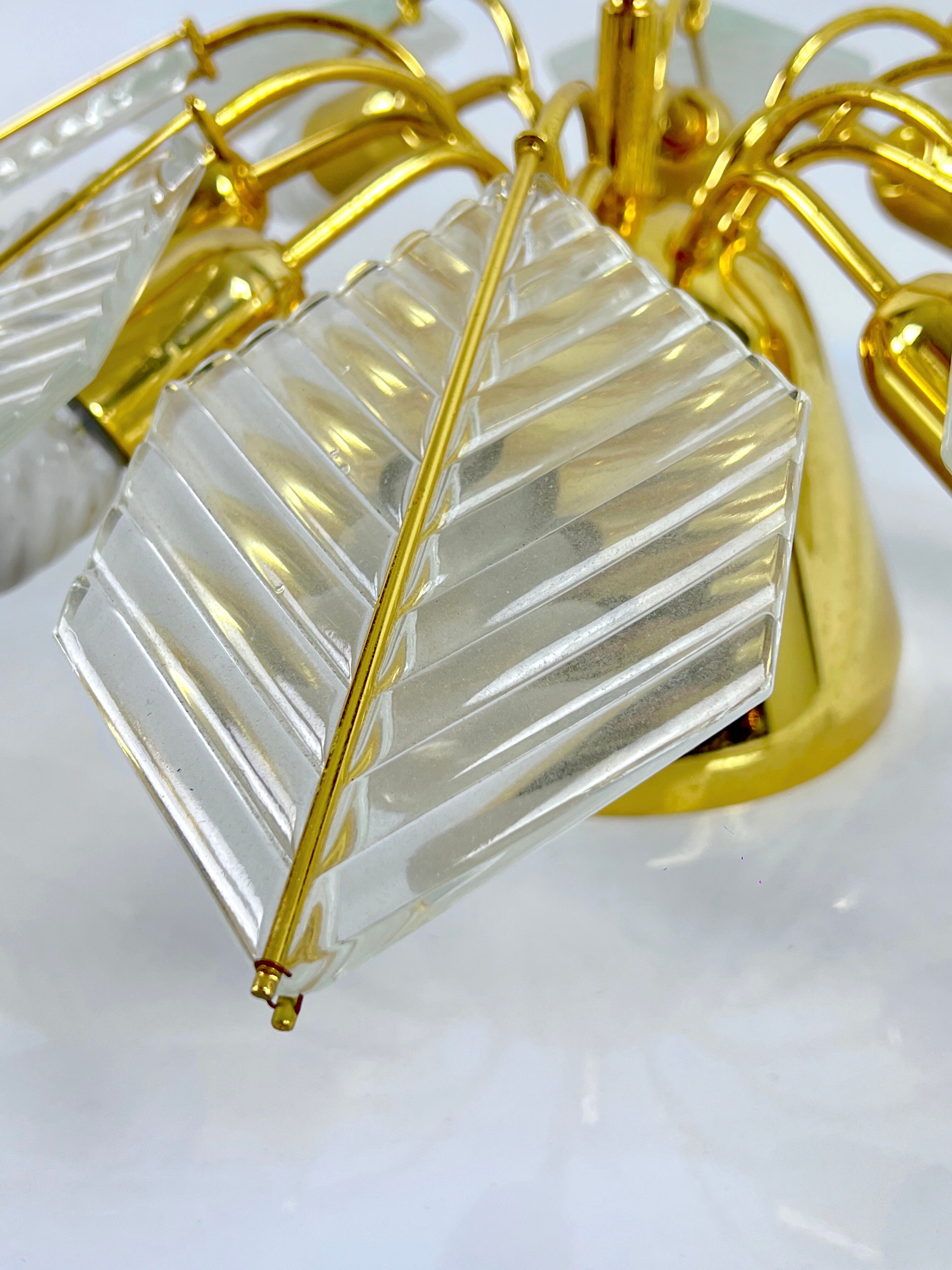 Italian Modern pair of brass ceiling lamps by Zero Quattro. 1970s