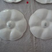 6 Plates with oysters white manufacture GIEN old